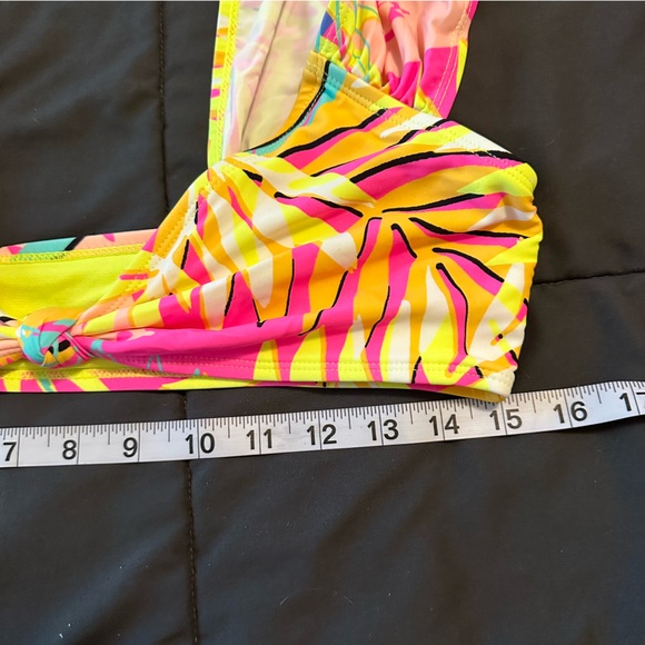 No Boundaries Womens Neon Tropical Palm Print Bikini Size L (11-13) - Picture 12 of 15